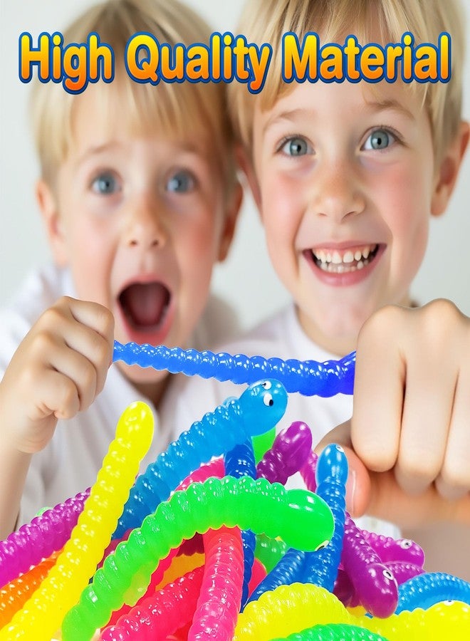 Glow Fever Colorful Stretchy Strings Sensory Fidget Worm Toys Party Favors Pack for Kids & Adults Perfect Stocking Stuffers for Boys & Girls - Image 4